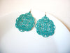 Retro Spanish Turquoise Blue Filigree Earrings 71218S