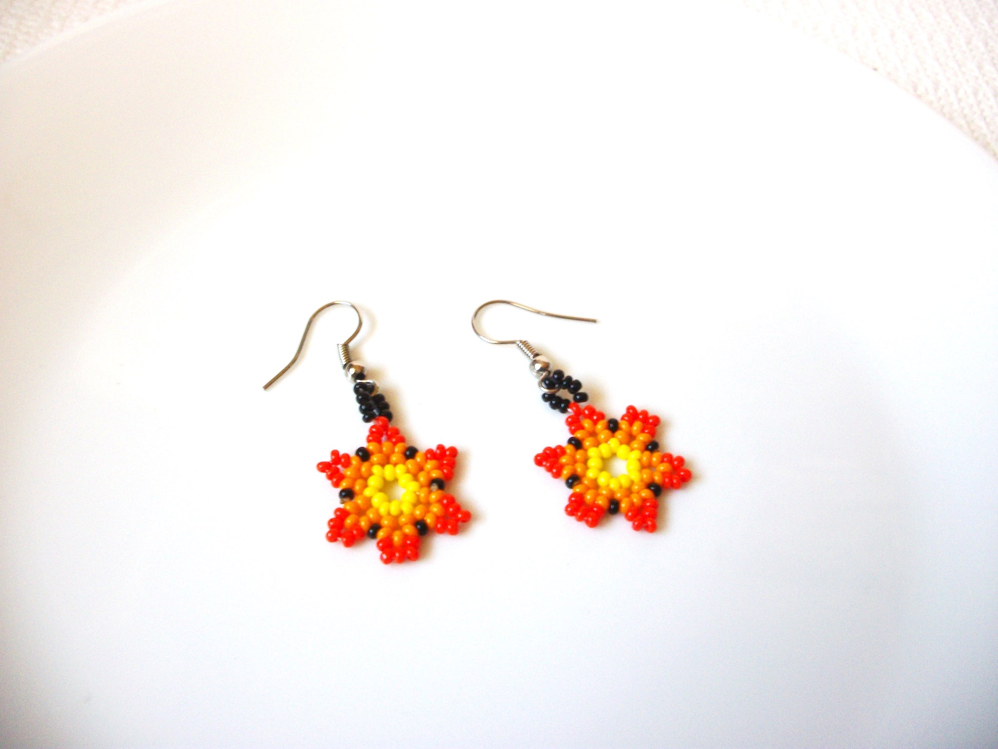 Hand Made Glass Flower Earrings 71218S