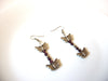 Vintage Butterfly Brown Czech Glass Earrings 71218S