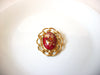 Vintage Floral Hand Painted Glass Brooch Pin 71218S