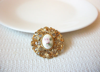 Vintage Glass Floral Pin 71218S