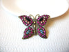 Vintage Distressed Sparkling Rhinestones Butterfly  Brooch Pin 71218S