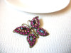 Vintage Distressed Sparkling Rhinestones Butterfly  Brooch Pin 71218S