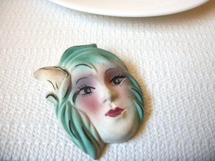 Vintage Fantasy Hand Painted Porcelain Pin 71218S