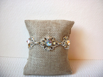 Retro Silver Tone AB Crystals Aurora Borelias 7 1/4 Inch Bracelet 71218S