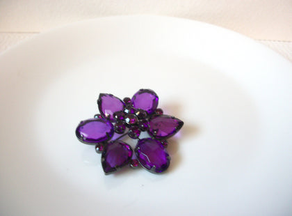 Black Purple Floral Rhinestone Pin 71218S