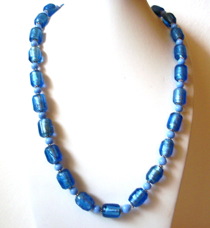 Vintage Blue Italian Murano Glass Necklace 71218D