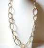 Retro Chunky Hammered Gold Tone Links Necklace 71218D