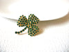 Vintage Shamrock Clover Prong Set Emeralds Brooch Pin 71218