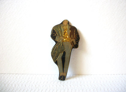 Long Laminated Handsome Gatsby Man Brooch Pin 71218D