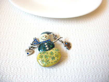 KC Enameled Snowman Brooch Pin 71218D