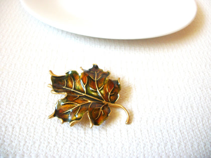 Vintage Enameled Maple Leaf Brooch Pin 71218D