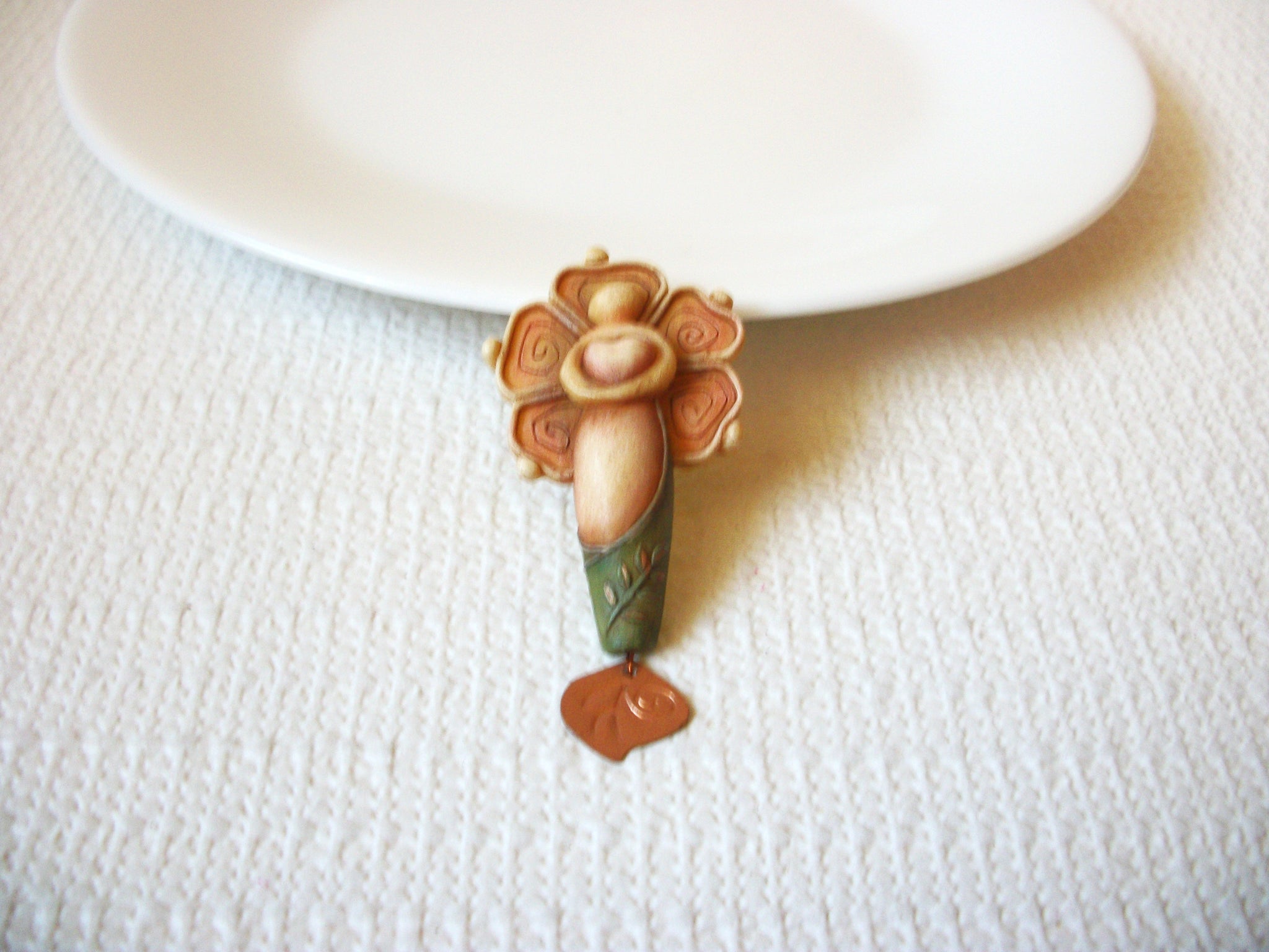 Vintage Mermaid Copper Brooch Pin 71218D