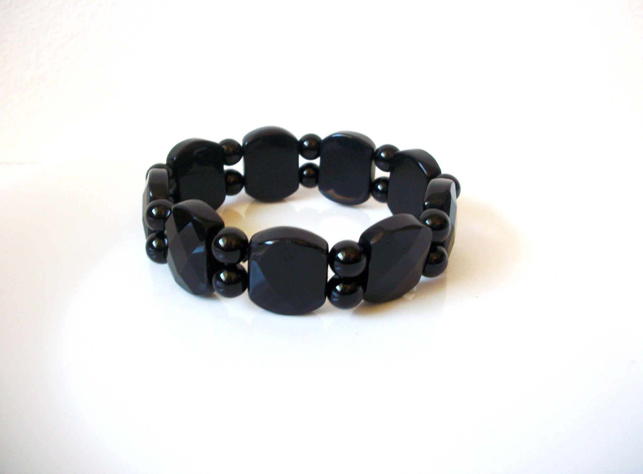 Retro Black Glass Bracelet 71218D