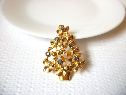 Vintage AVON Rhinestone Christmass Tree Brooch Pin 71218D