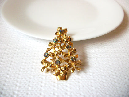 Vintage AVON Rhinestone Christmass Tree Brooch Pin 71218D