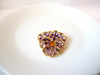 NOLAN MILLER Gift Worthy Wild Pansy Gold Tone Amethyst Crystals Pin Brooch 102020