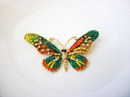 Colorful Butterfly Artisan Hand Inlaid Rhinestones Heavier Larger Butterfly Pin 72518