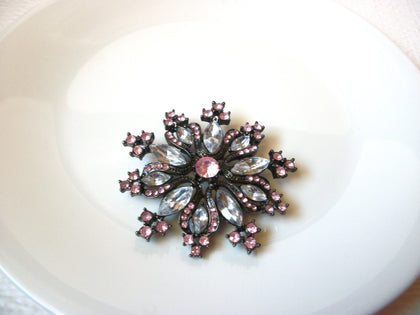 Vintage Snowflake Rhinestones Brooch Pin 72518