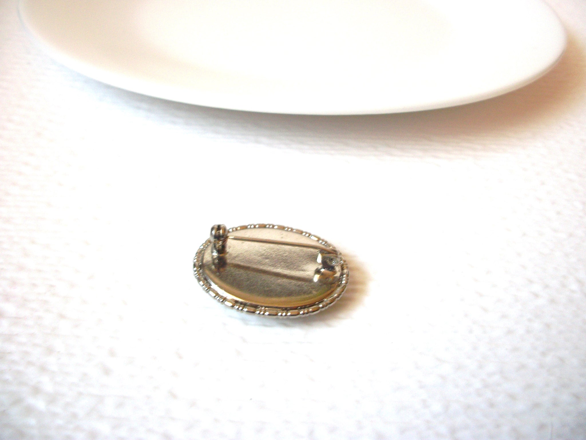Vintage Cross Stitch Rose Brooch Pin 72518