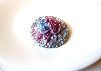 Vintage Colorful Hand Crafted Floral Brooch Pin 72518