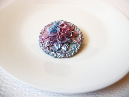 Vintage Colorful Hand Crafted Floral Brooch Pin 72518