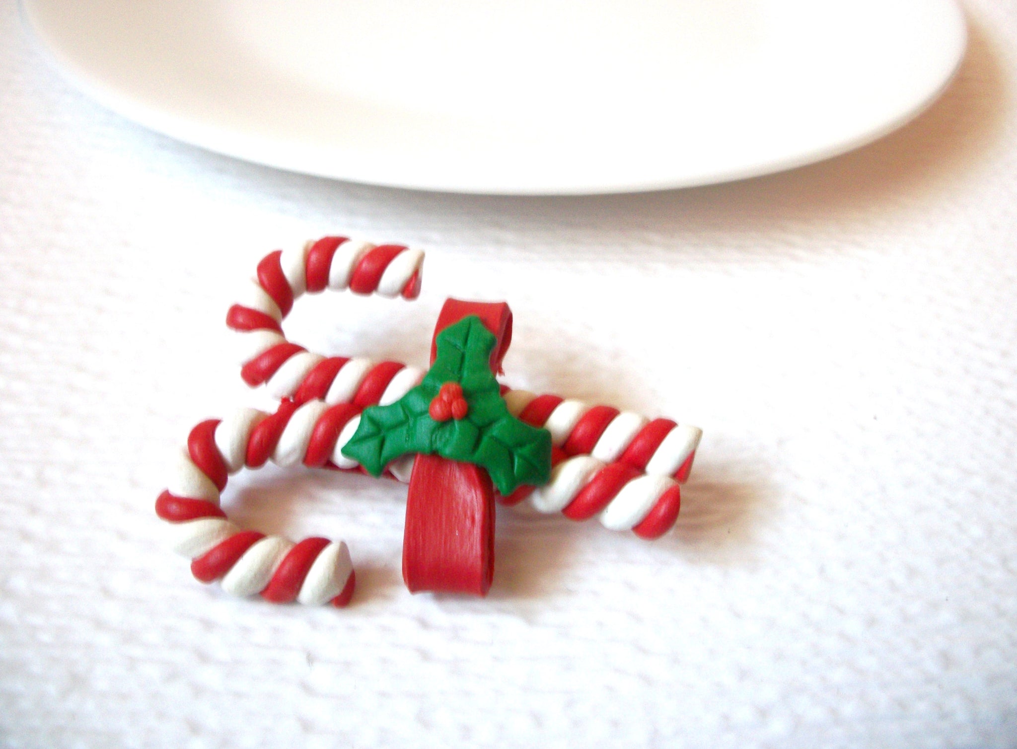 Vintage Christmas Candy Cane Brooch Pin 102120