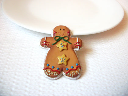 Vintage Gingerbread Man Brooch Pin 102120