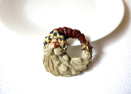 Vintage Santa Moon Brooch Pin 102120
