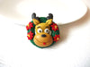 Vintage Christmas Reindeer Brooch Pin 102120