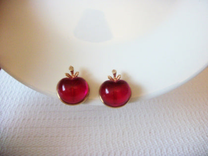 SARAH COVENTRY Fuchsia Lucite Apple Earrings 61416