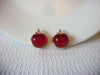 SARAH COVENTRY Fuchsia Lucite Apple Earrings 61416