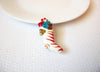 Vintage Hand Molded Christmas Stocking Brooch Pin 102120