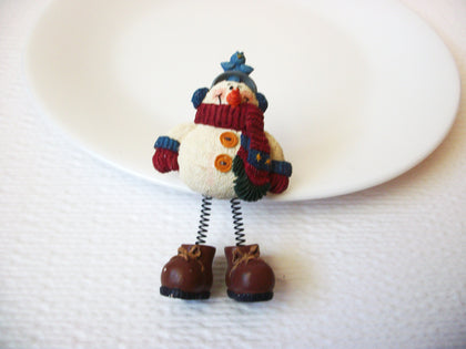Vintage Snowman Brooch Pin 102120