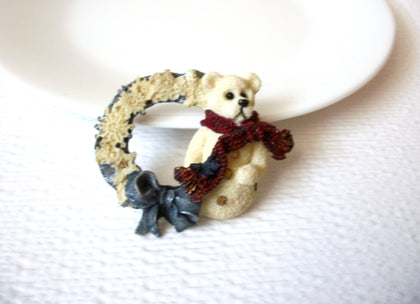 Vintage Festive Bear Brooch Pin 102220