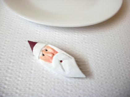 Vintage Hand Painted Santa Christmas Brooch Pin 102120