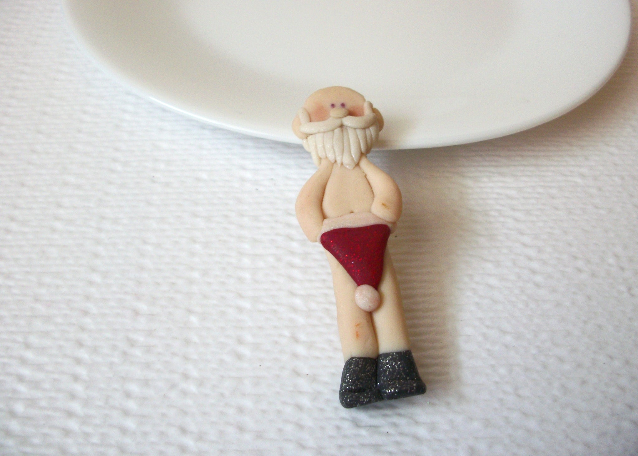 Vintage Nude Santa Brooch Pin 102220