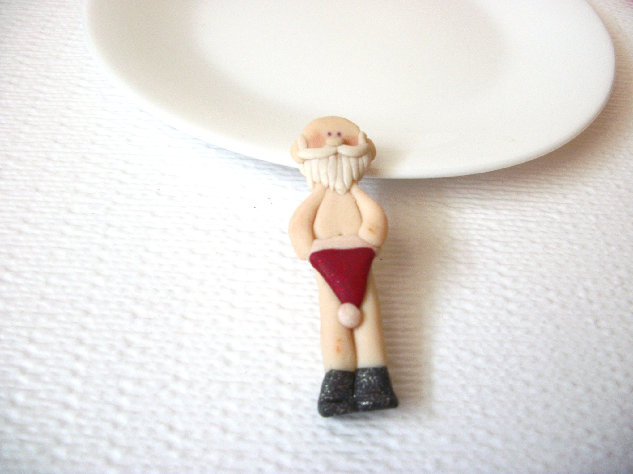 Vintage Nude Santa Brooch Pin 102220