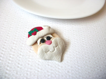 Vintage Hand Painted Santa Christmas Brooch Pin 102120