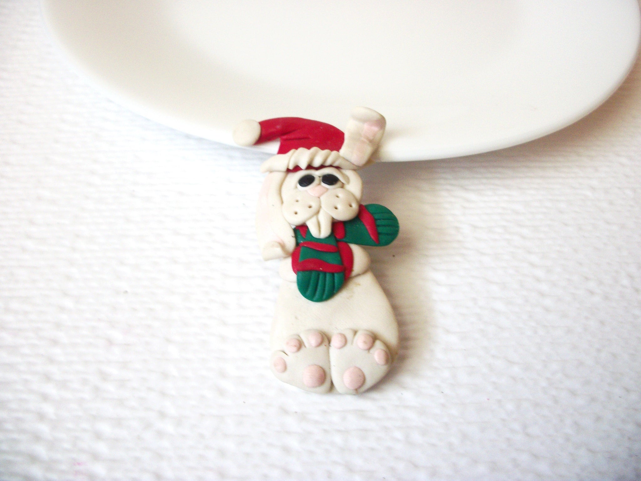 Vintage Christmas Dog Brooch Pin 102220