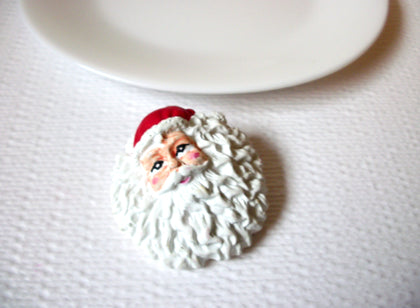 Vintage Hand Painted Santa Christmas Brooch Pin 102220