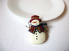 Vintage Hand Painted Snowman Christmas Brooch Pin 102220