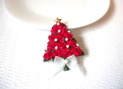 Vintage Hand Painted Christmas Tree Brooch Pin 102220