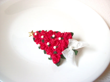 Vintage Hand Painted Christmas Tree Brooch Pin 102220