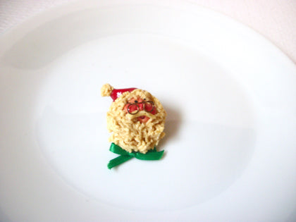 Vintage Hand Painted Santa Christmas Brooch Pin 102220