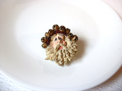Vintage Hand Painted Santa Christmas Brooch Pin 102220