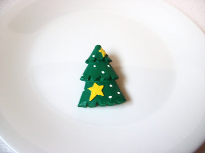 Vintage Hand Painted Christmas Tree Brooch Pin 102220