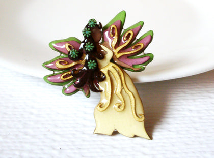 Lucinda Handcrafted Artisan Brooch Pin By Lucinda Earthy Mystical Angel 102220