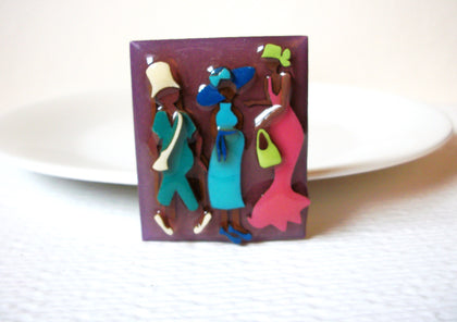 Vintage Colorful Lucinda Woman Pins, Best Friends Having Fun Lucinda Pins 102220