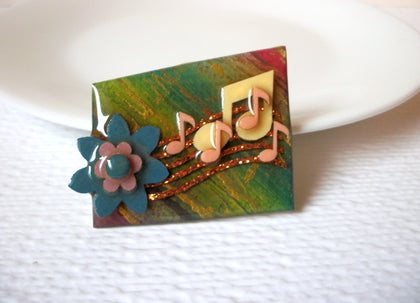 Vintage Lucinda Music Pins, Flower Music Notes Lucinda Pins 102320